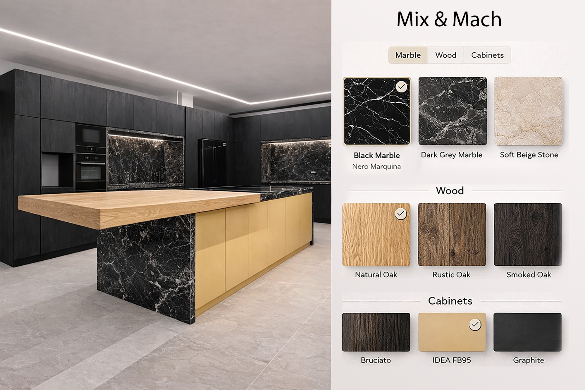 Black & Oak - Interior design detail 3 by Ilia Dabiza - Kitchen