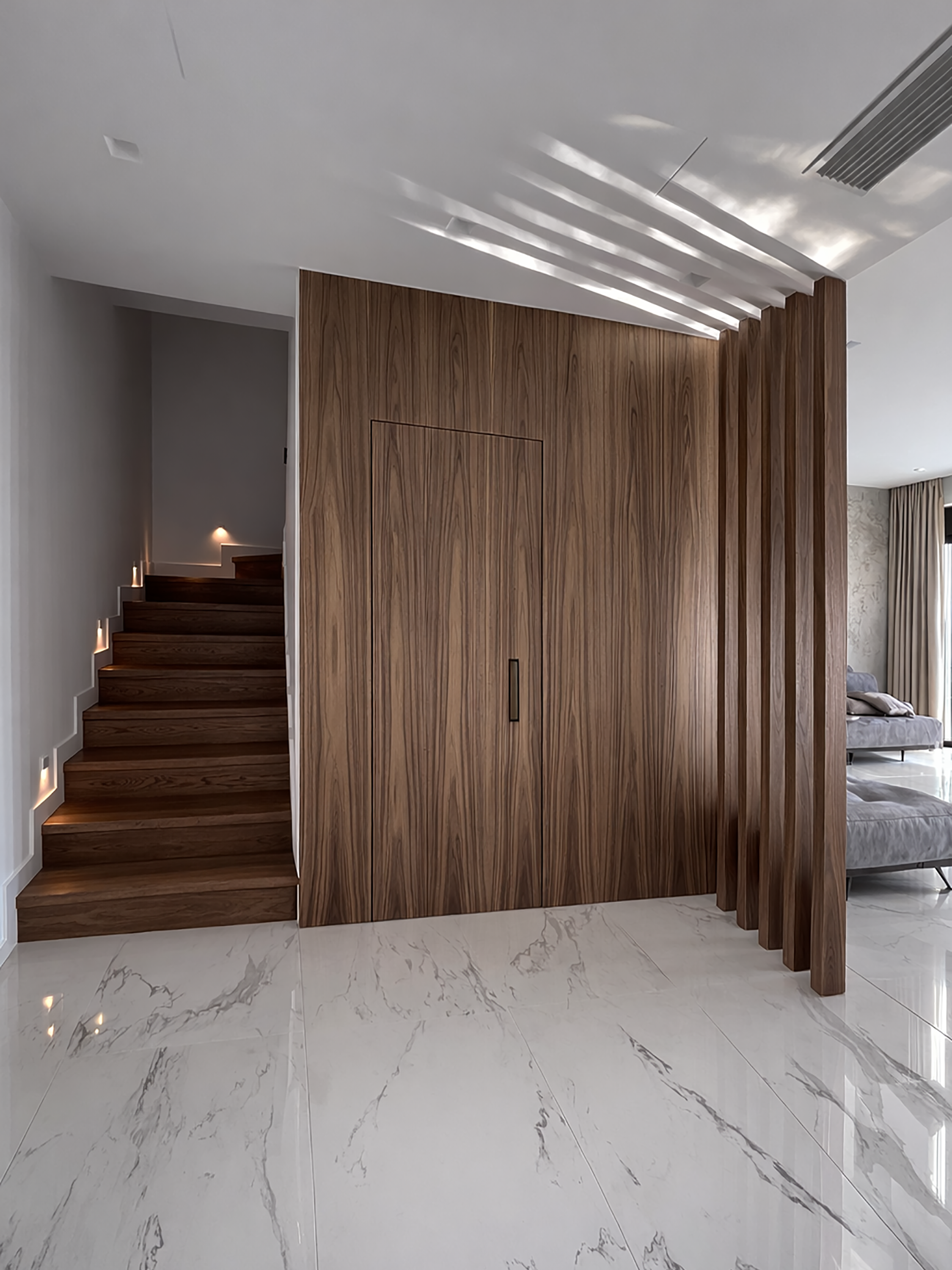 Wall Cover & Hidden Door - Interior design project by Ilia Dabiza - Wall Covering & Custom Doors