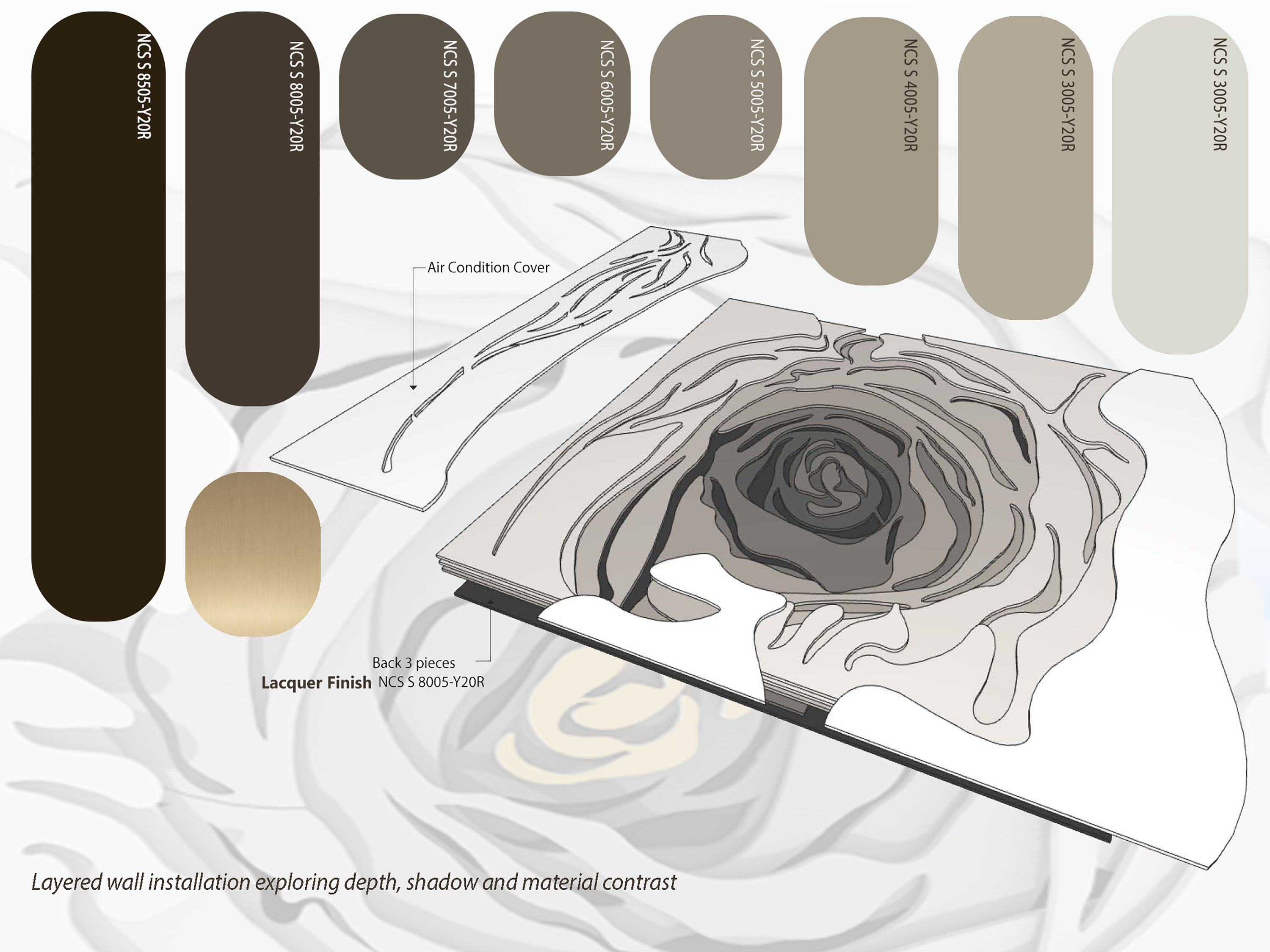 Flower Wall - Interior design detail 2 by Ilia Dabiza - Artistic Elevation