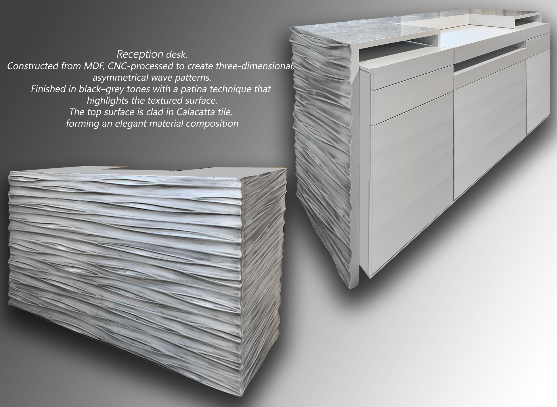 Reception Desk - Interior design detail 1 by Ilia Dabiza - Architectural Precision